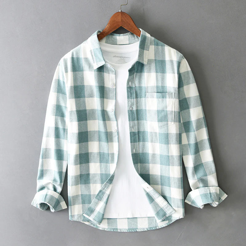 Classic check button down shirt for men | Rowan -2