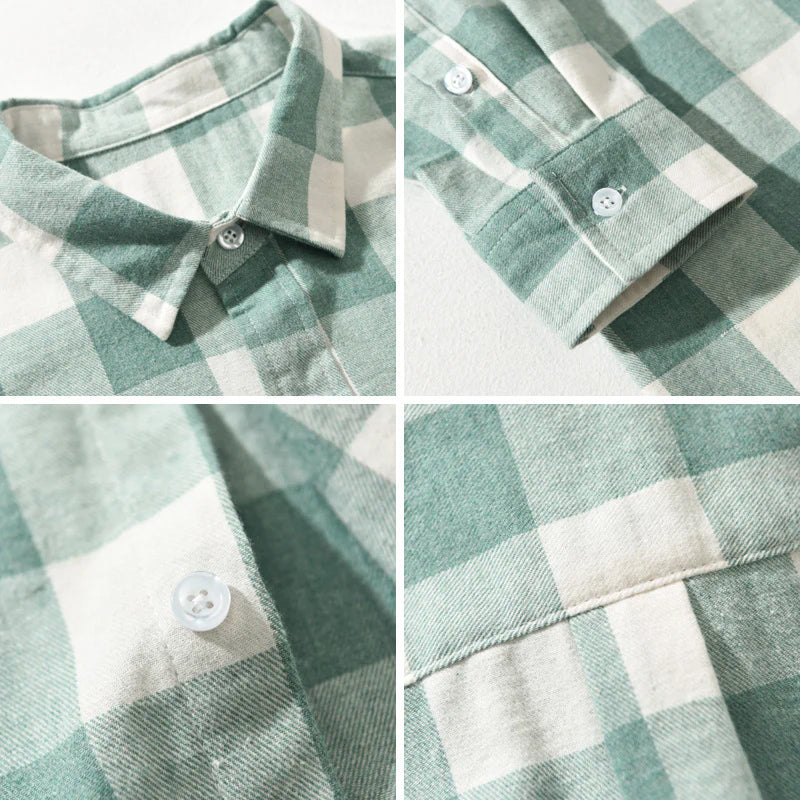 Classic check button down shirt for men | Rowan -5