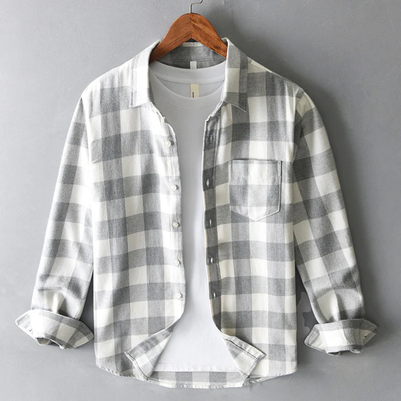 Classic check button down shirt for men | Rowan -3