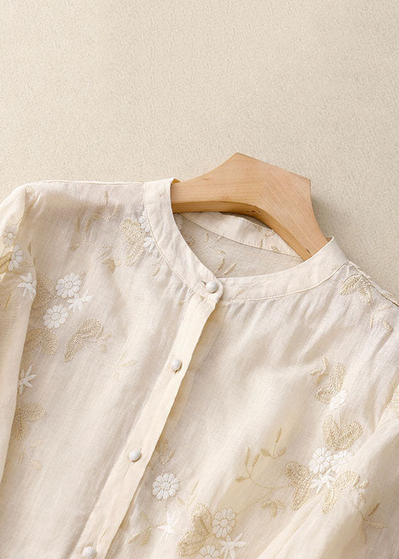 Embroidered cotton top blouse for women | Eloise -2