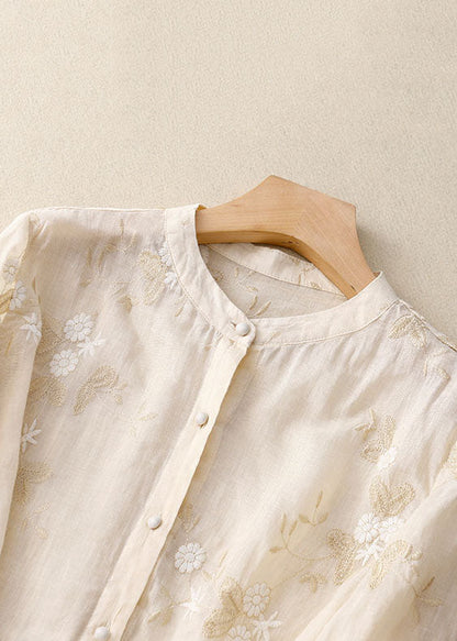 Embroidered cotton top blouse for women | Eloise -2
