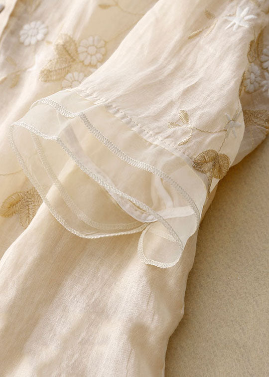 Embroidered cotton top blouse for women | Eloise -3