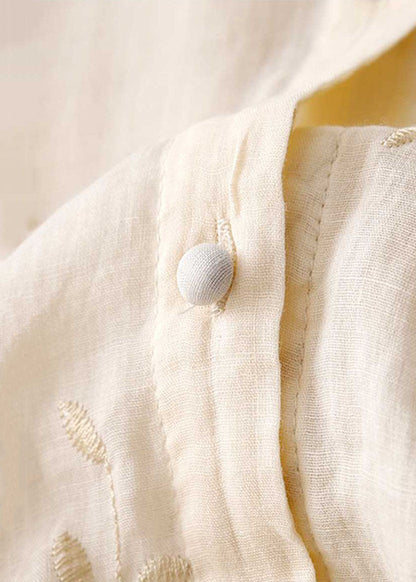 Embroidered cotton top blouse for women | Eloise -4