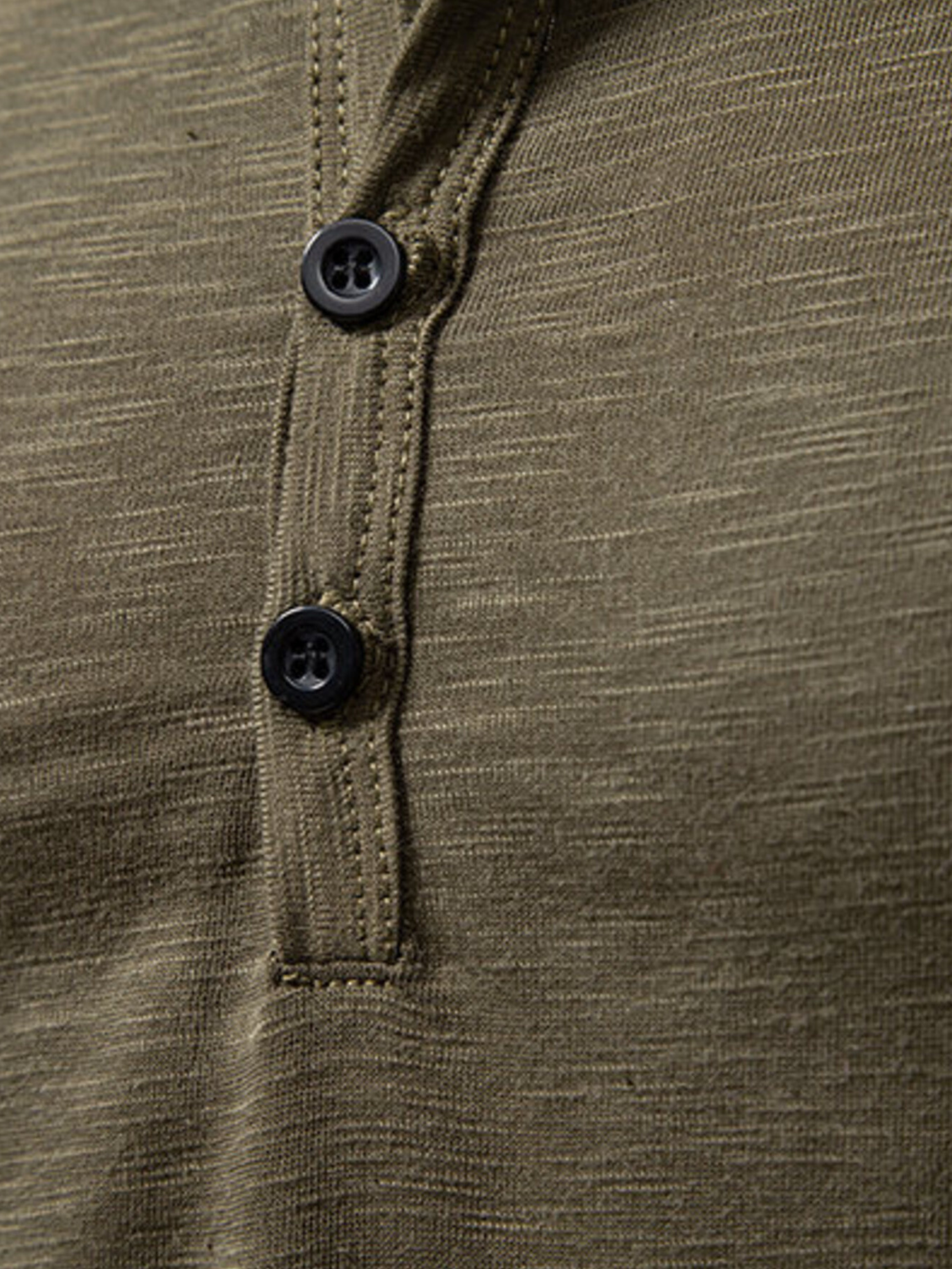 Cotton blend henley long sleeve t-shirt for men -2