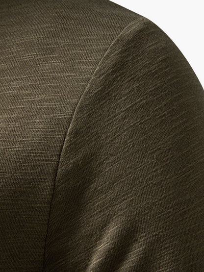 Cotton blend henley long sleeve t-shirt for men -3