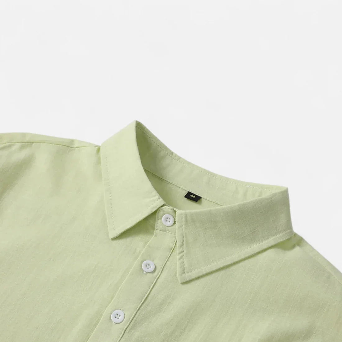Linen short sleeve polo lightweight shirt for men -3