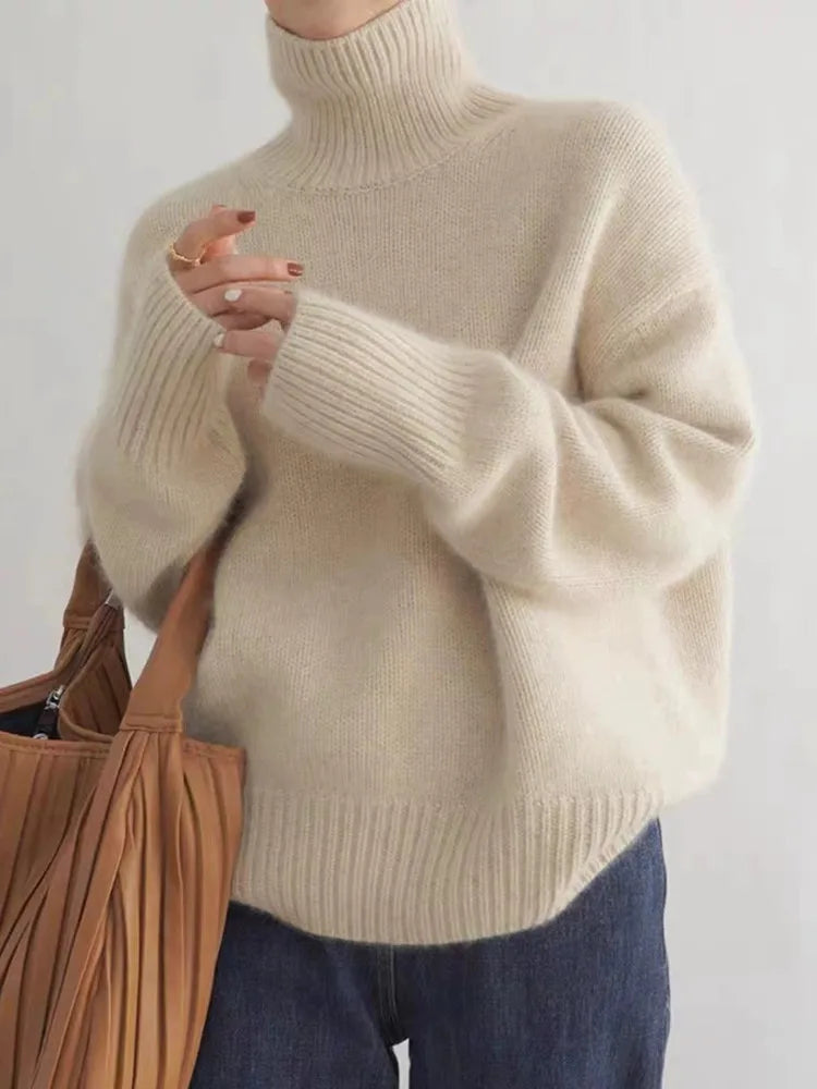 Classic high-collar elegant everyday jumper for women | Isabel -2