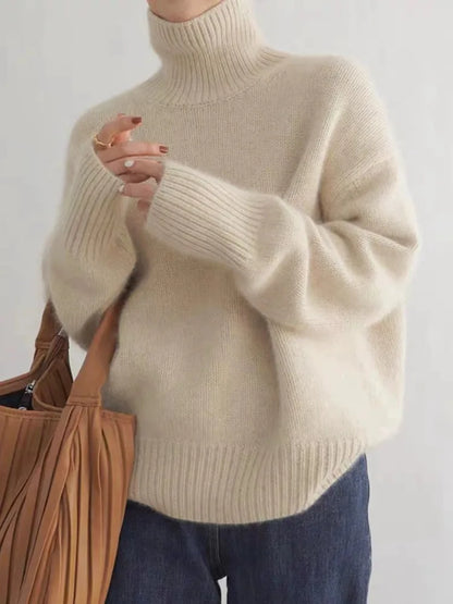 Classic high-collar elegant everyday jumper for women | Isabel -2