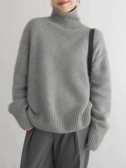 Classic high-collar elegant everyday jumper for women | Isabel -5