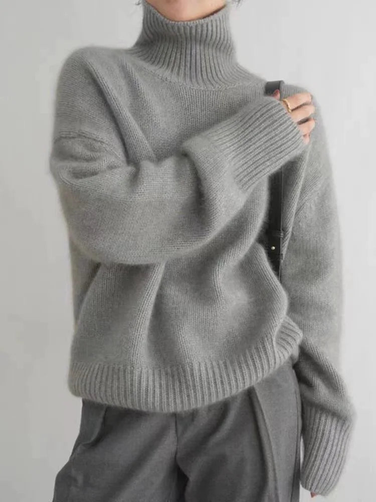 Classic high-collar elegant everyday jumper for women | Isabel -4