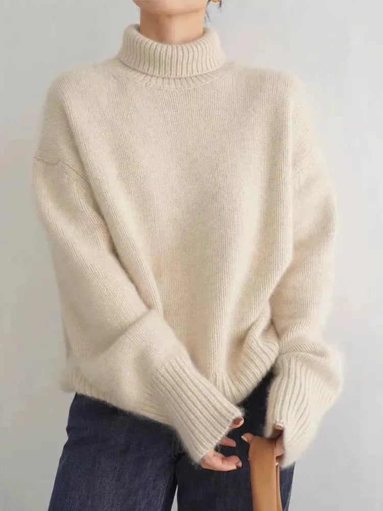 Classic high-collar elegant everyday jumper for women | Isabel -3