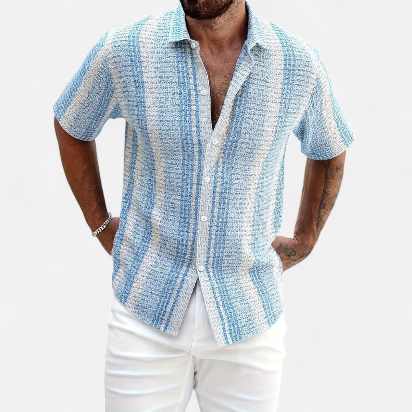 Button-front shirt for warm days for men | Elias