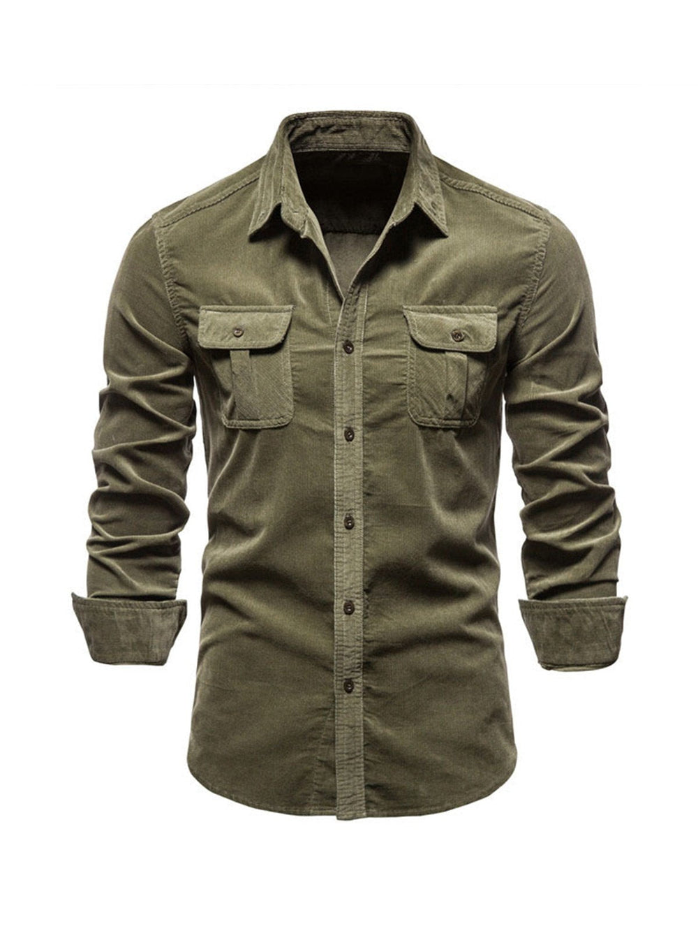 Warm straight-cut casual winter shirt for men -8