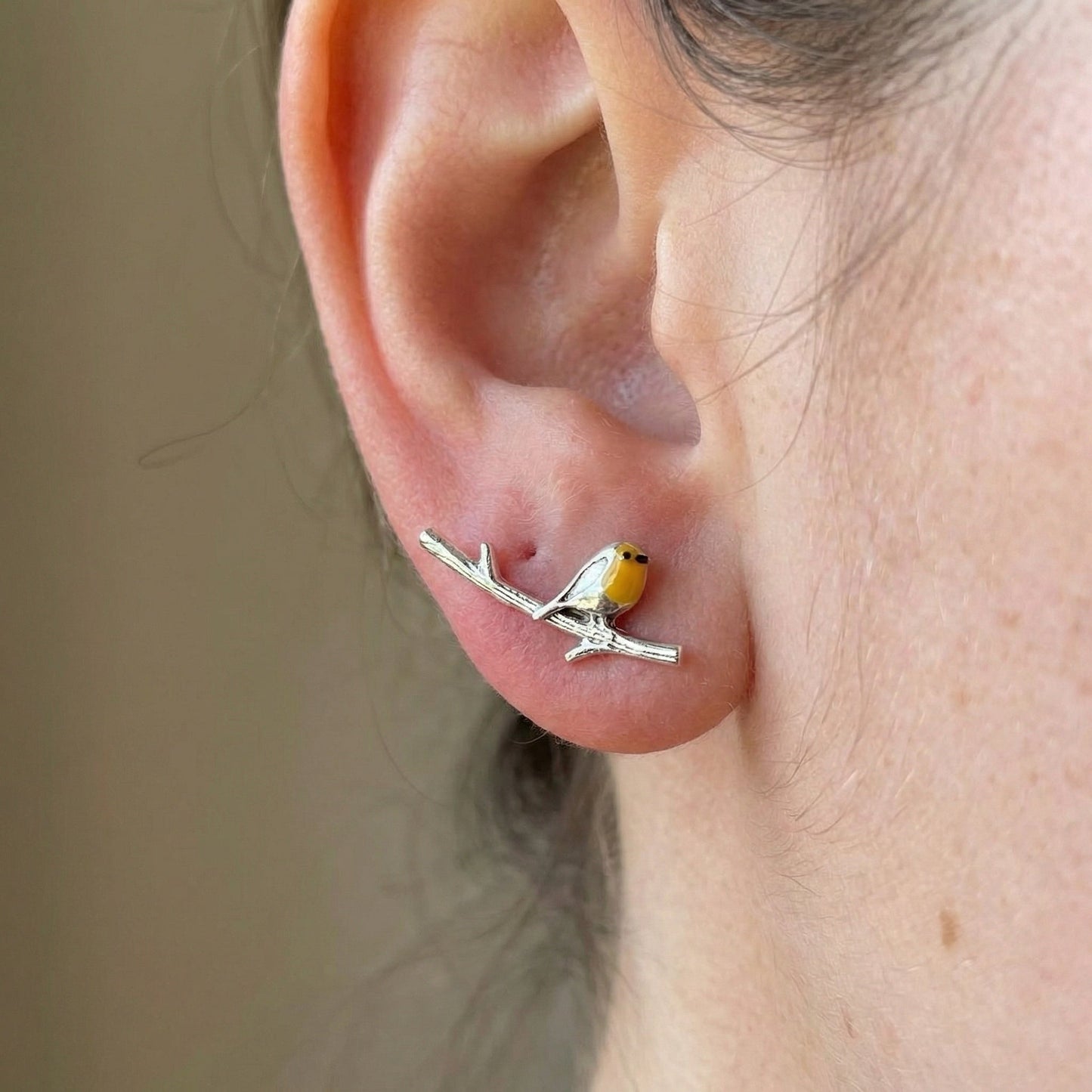 Bird earrings with robin-inspired design for women | Robinelle