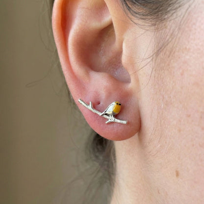 Bird earrings with robin-inspired design for women | Robinelle