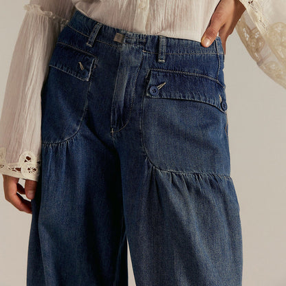 Poppy wide-leg jeans trousers for women | Bohemian Chic -6