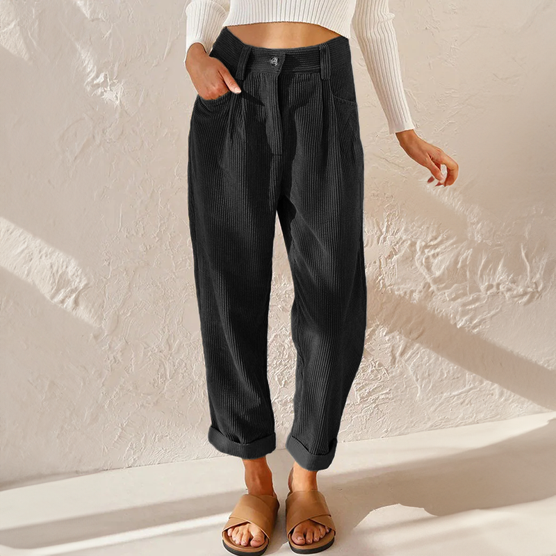 High-waist wide-leg corduroy trousers for women | Marielle -5