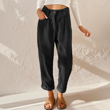 High-waist wide-leg corduroy trousers for women | Marielle -5