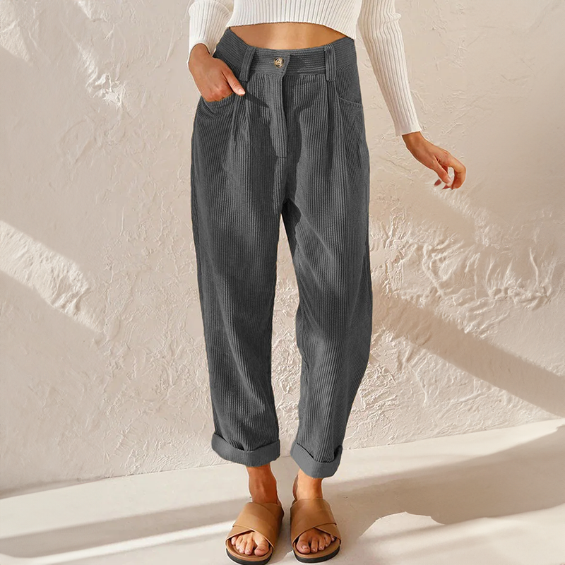 High-waist wide-leg corduroy trousers for women | Marielle -6