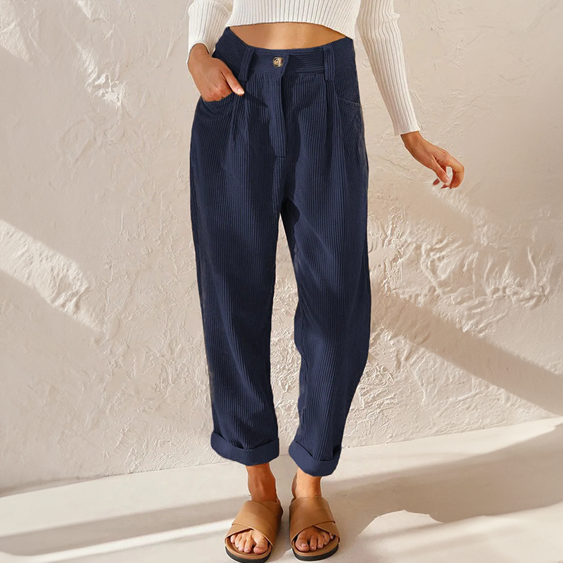 High-waist wide-leg corduroy trousers for women | Marielle -7