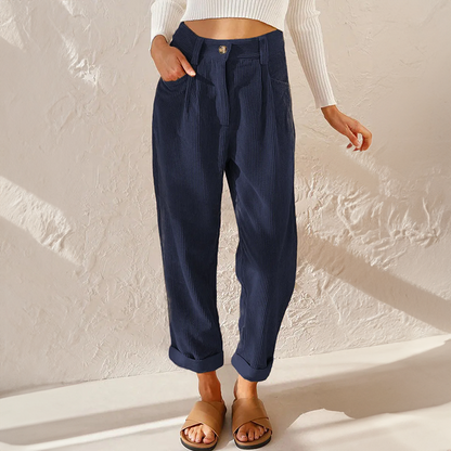 High-waist wide-leg corduroy trousers for women | Marielle -7
