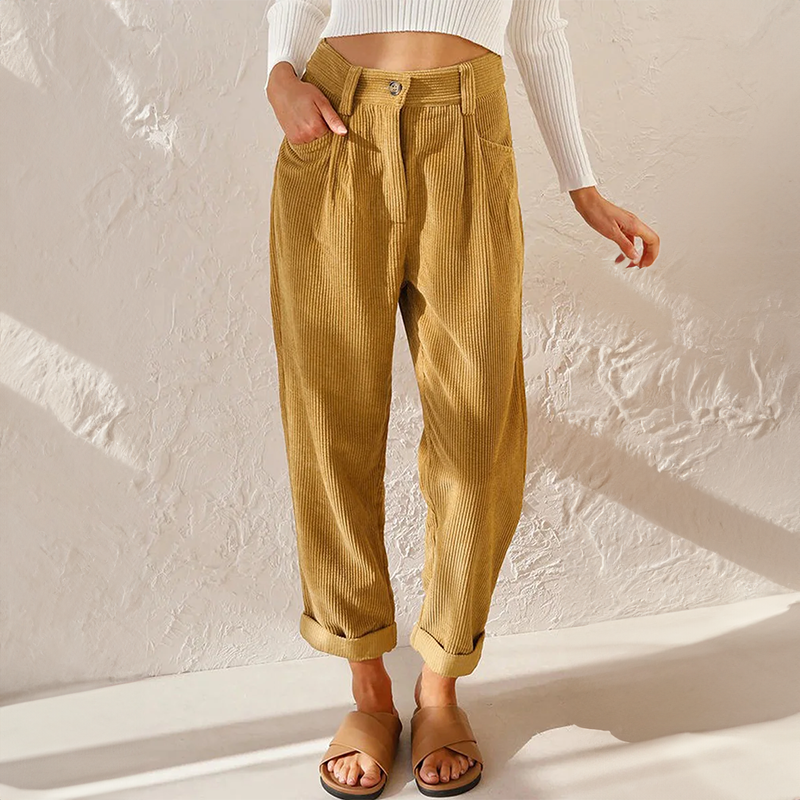 High-waist wide-leg corduroy trousers for women | Marielle -2