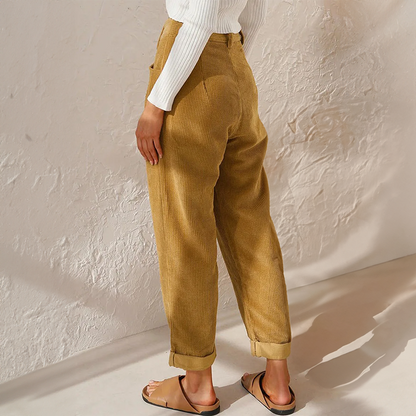 High-waist wide-leg corduroy trousers for women | Marielle -3