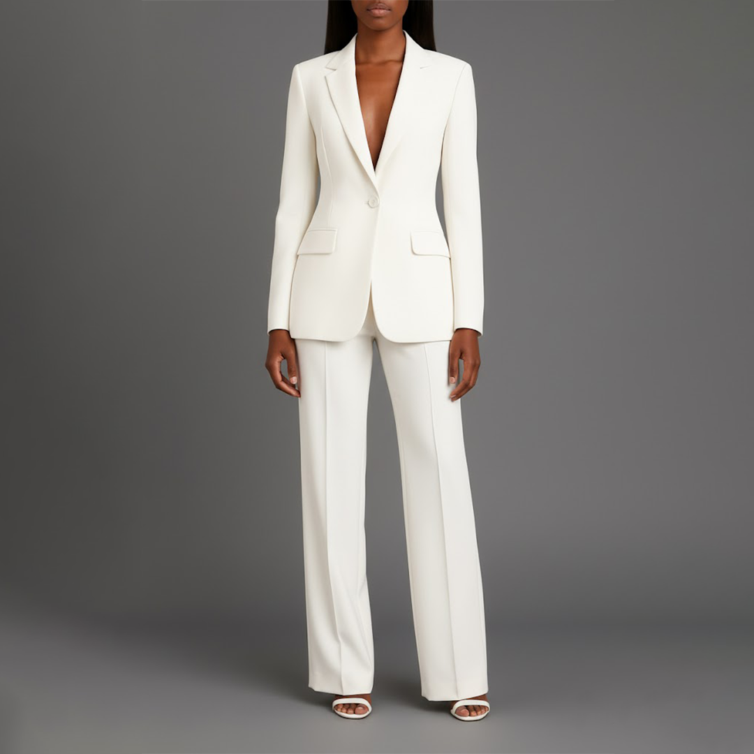 Tailored long blazer slim trousers for women | Adeline -1