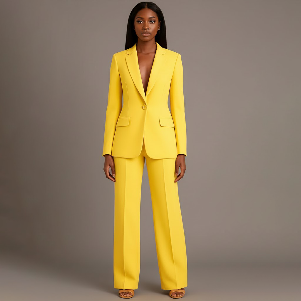 Tailored long blazer slim trousers for women | Adeline -17