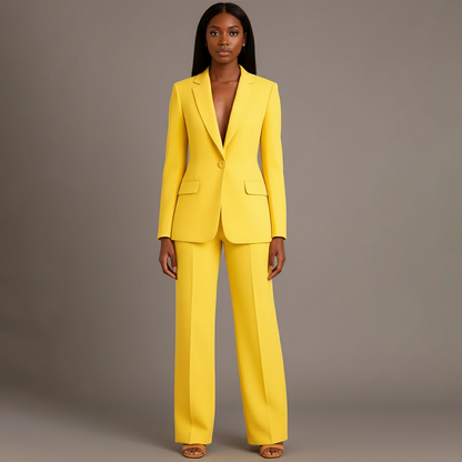 Tailored long blazer slim trousers for women | Adeline -17