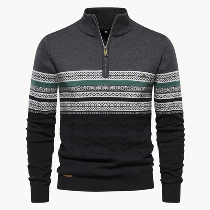 Classic zip-up everyday pullover jumper for men | Soho -3
