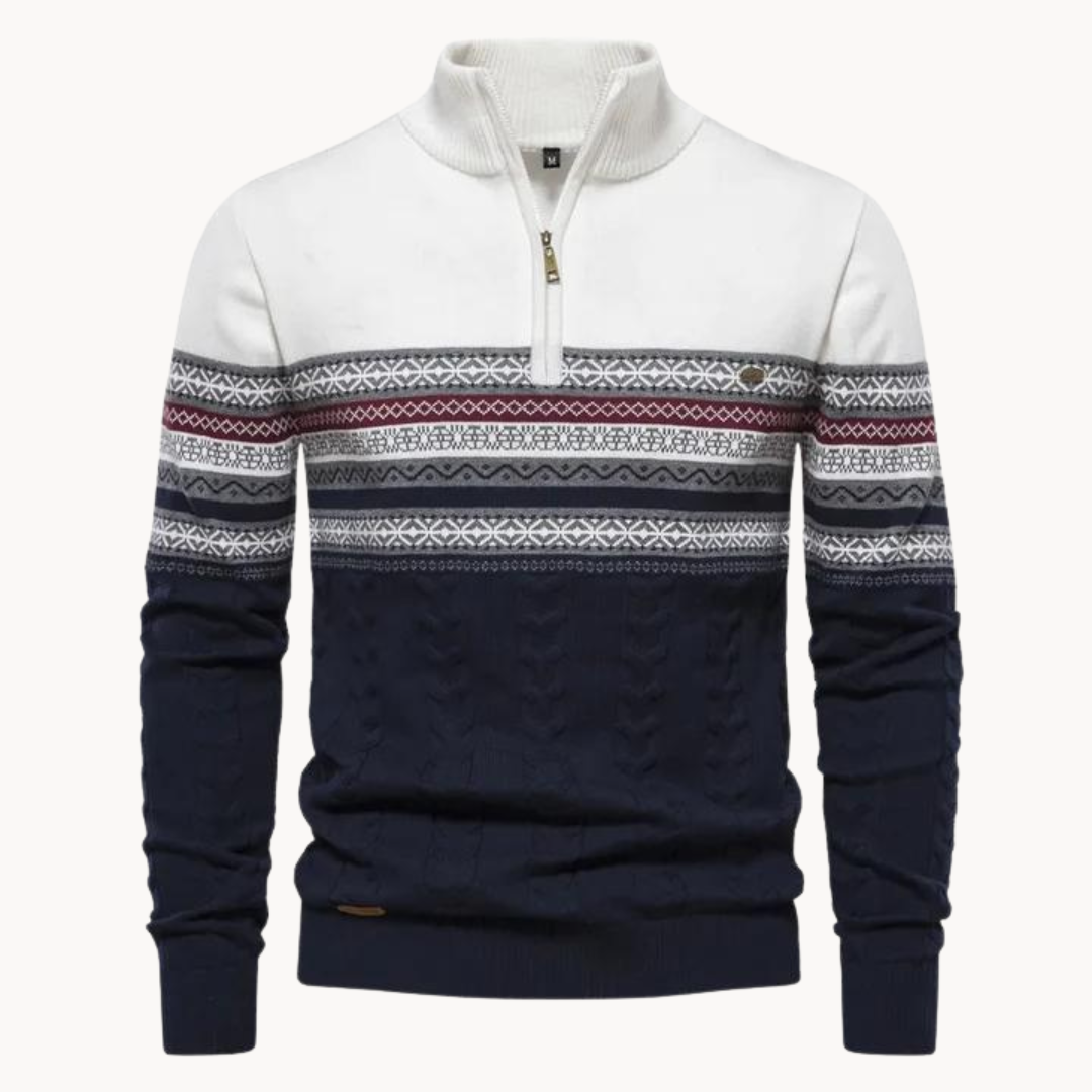 Classic zip-up everyday pullover jumper for men | Soho -1