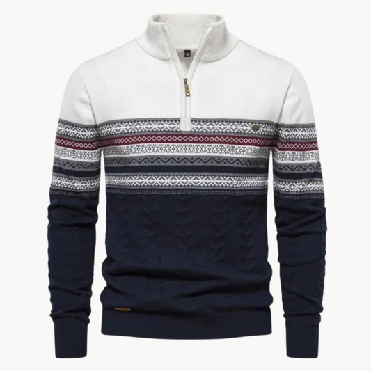Classic zip-up everyday pullover jumper for men | Soho -1