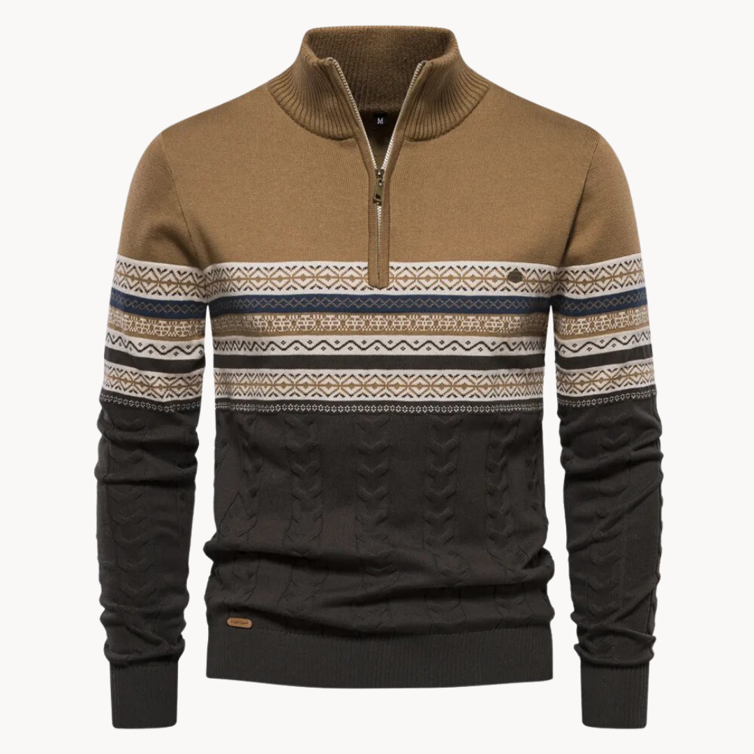 Classic zip-up everyday pullover jumper for men | Soho -4
