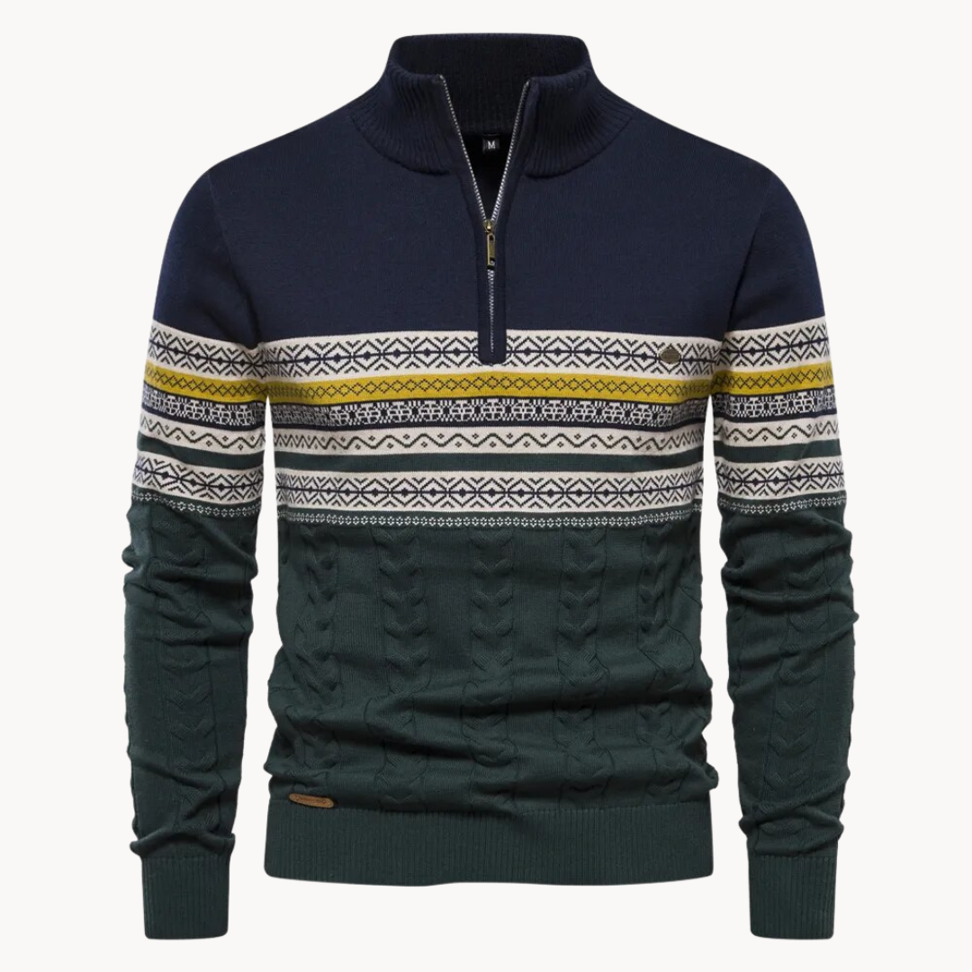 Classic zip-up everyday pullover jumper for men | Soho -5