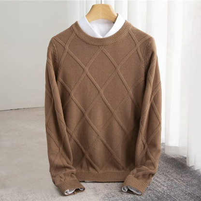 Classic argyle knit jumper for men | Marcel -6
