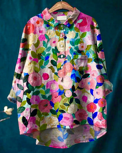 Elegant linen blouse for women | Frances -2