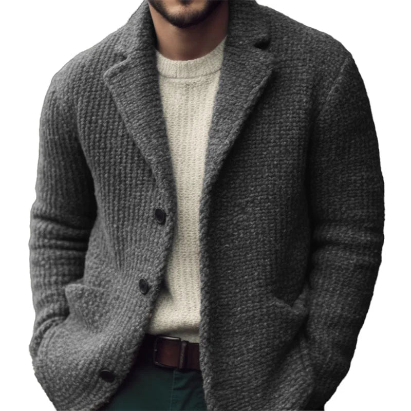 Regular-fit cardigan buttons jacket for men | Derek -1