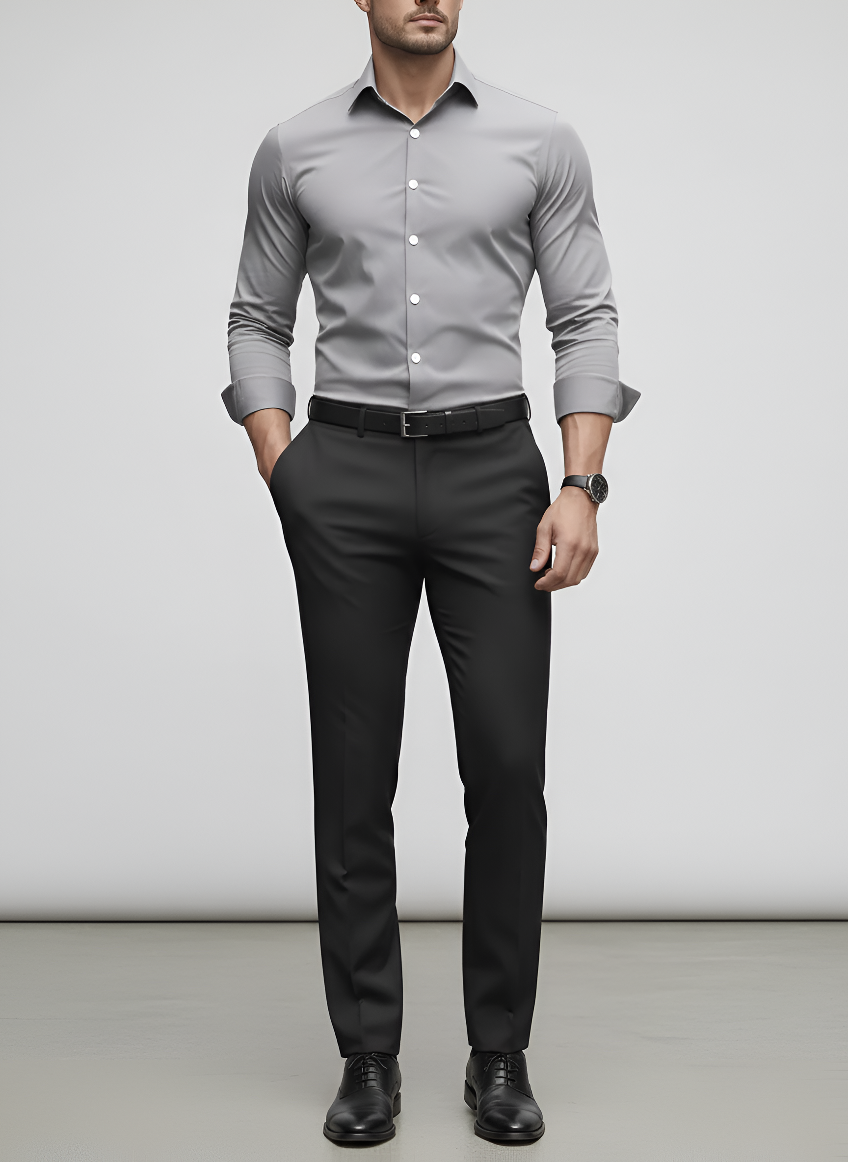Wrinkle-free slim-fit button-up shirt for men | Adrian -8