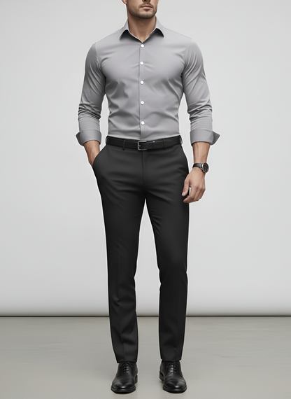 Wrinkle-free slim-fit button-up shirt for men | Adrian