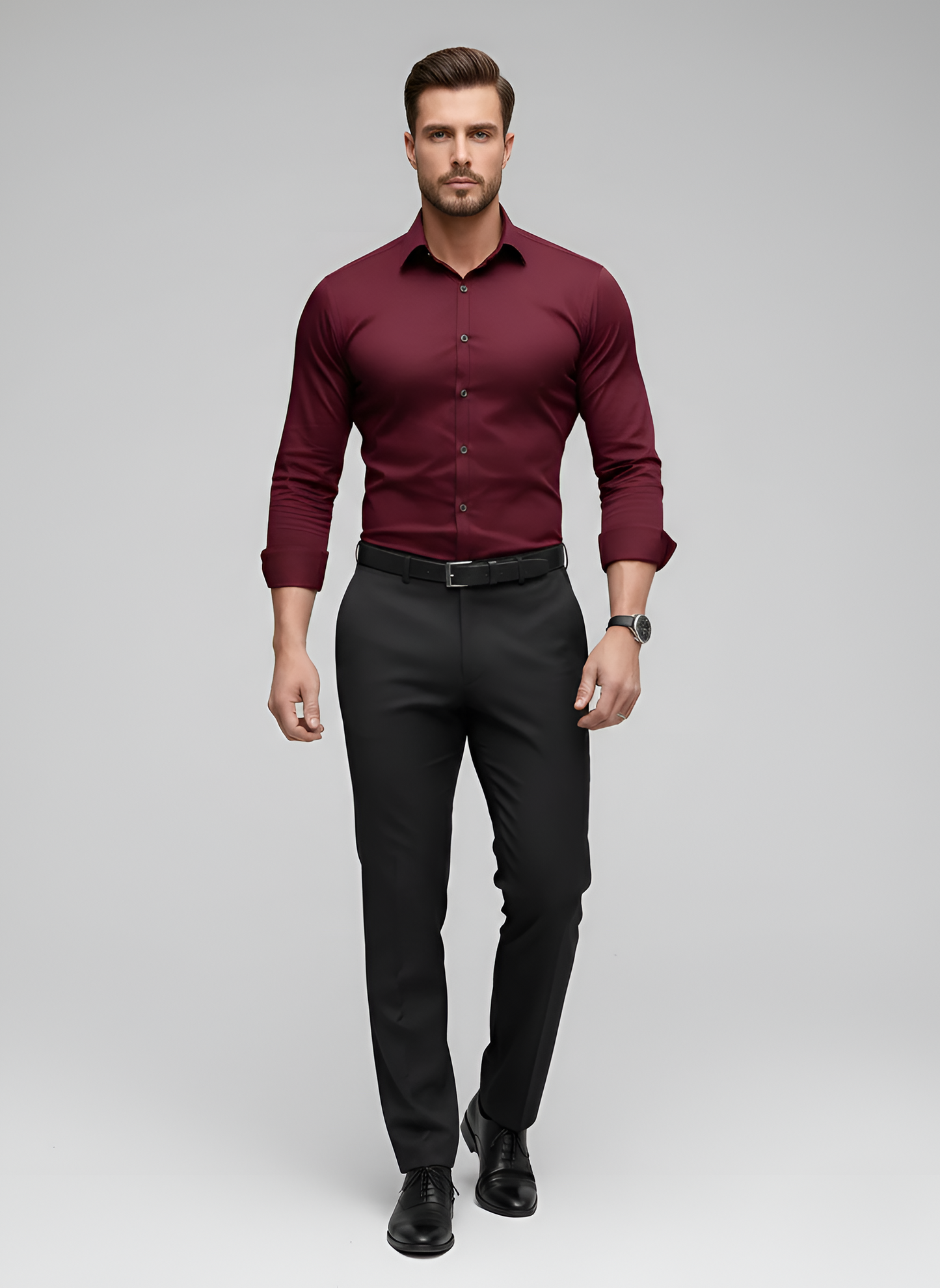 Wrinkle-free slim-fit button-up shirt for men | Adrian