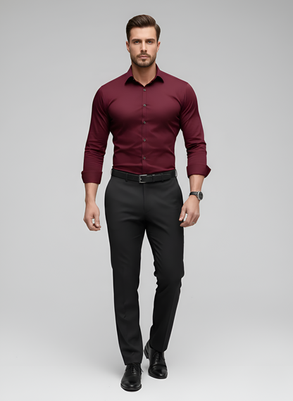 Wrinkle-free slim-fit button-up shirt for men | Adrian