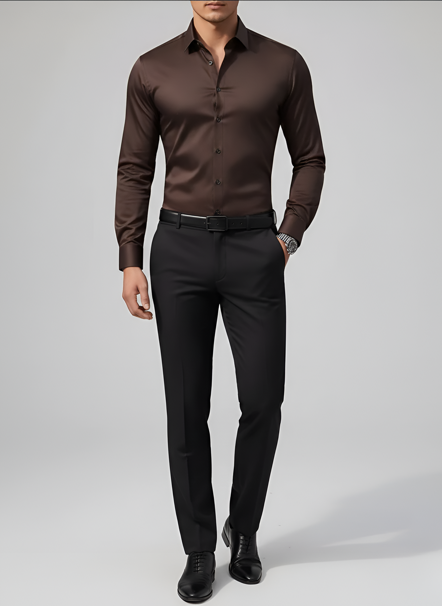 Wrinkle-free slim-fit button-up shirt for men | Adrian