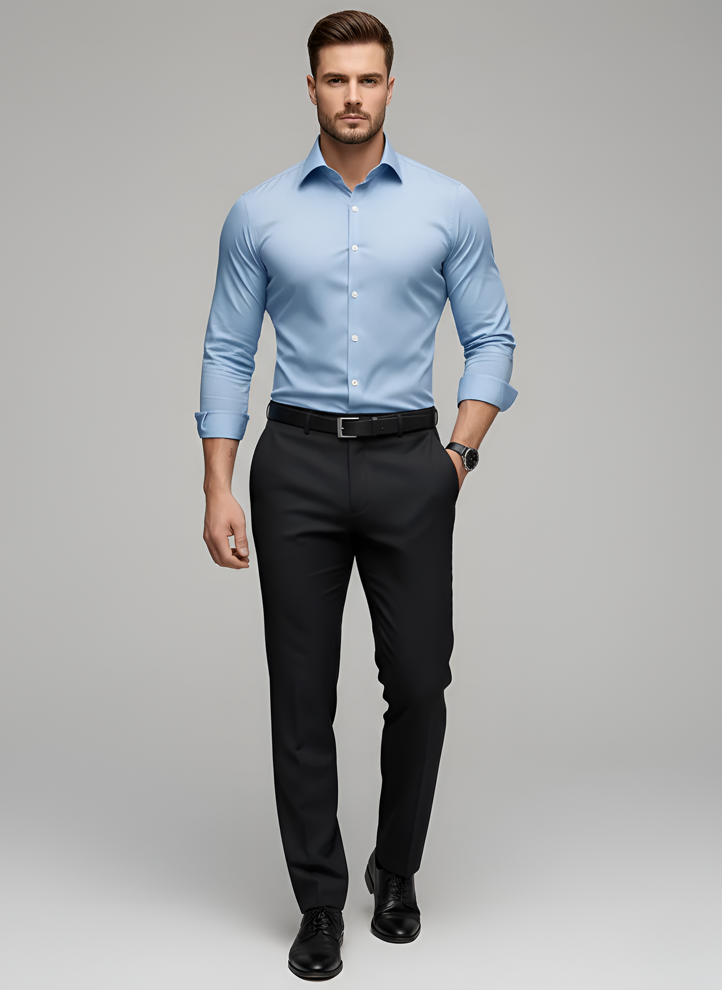 Wrinkle-free slim-fit button-up shirt for men | Adrian