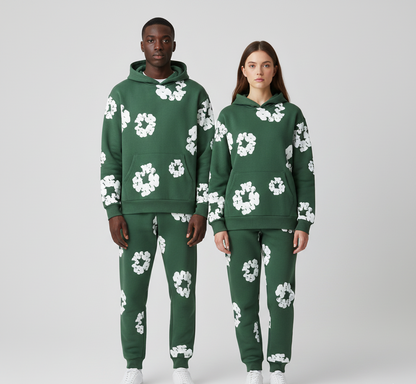 Printed hoodie and jogger set | Valerios