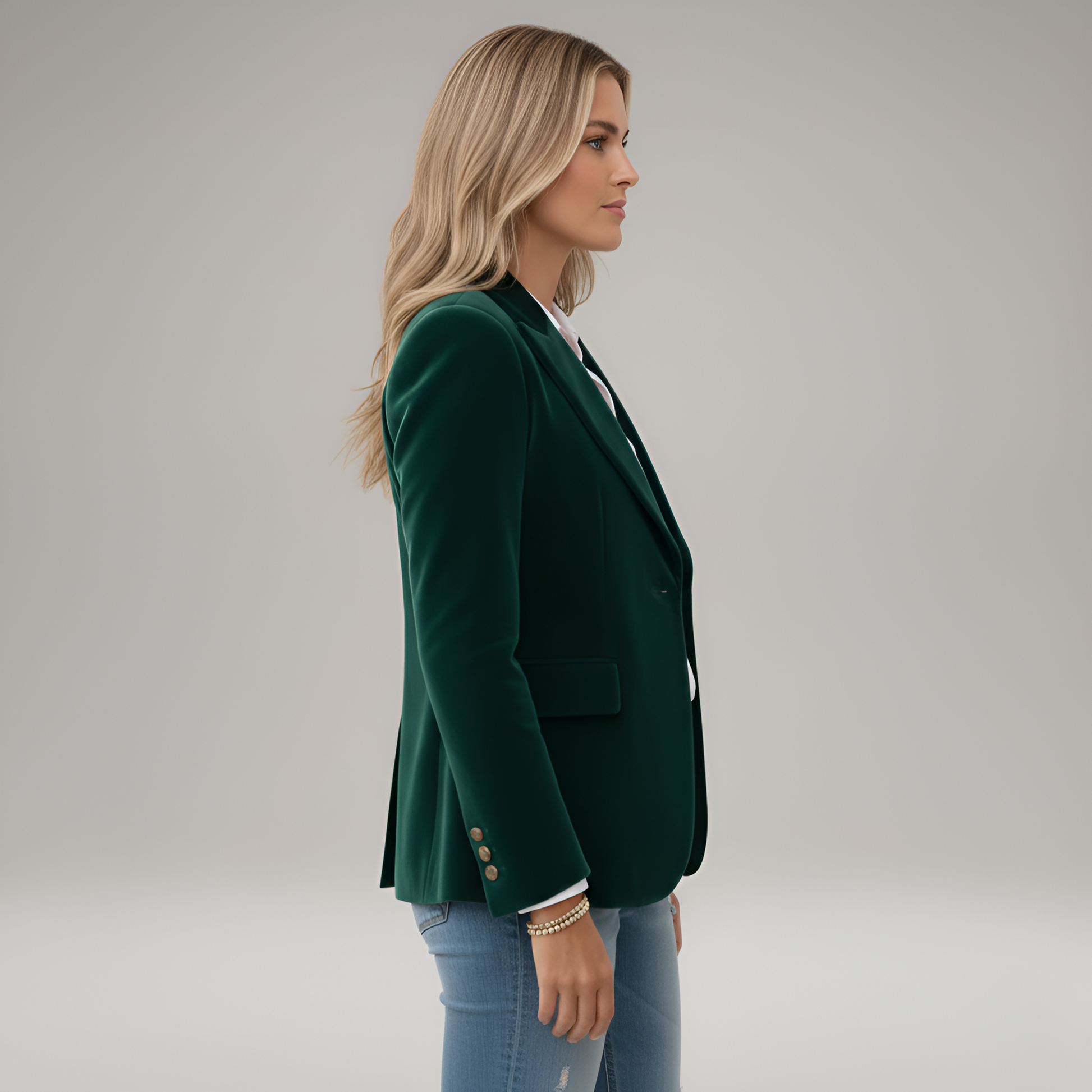 Elegant one-button blazer coat for women | Valerios -2