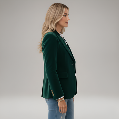Elegant one-button blazer coat for women | Valerios -2