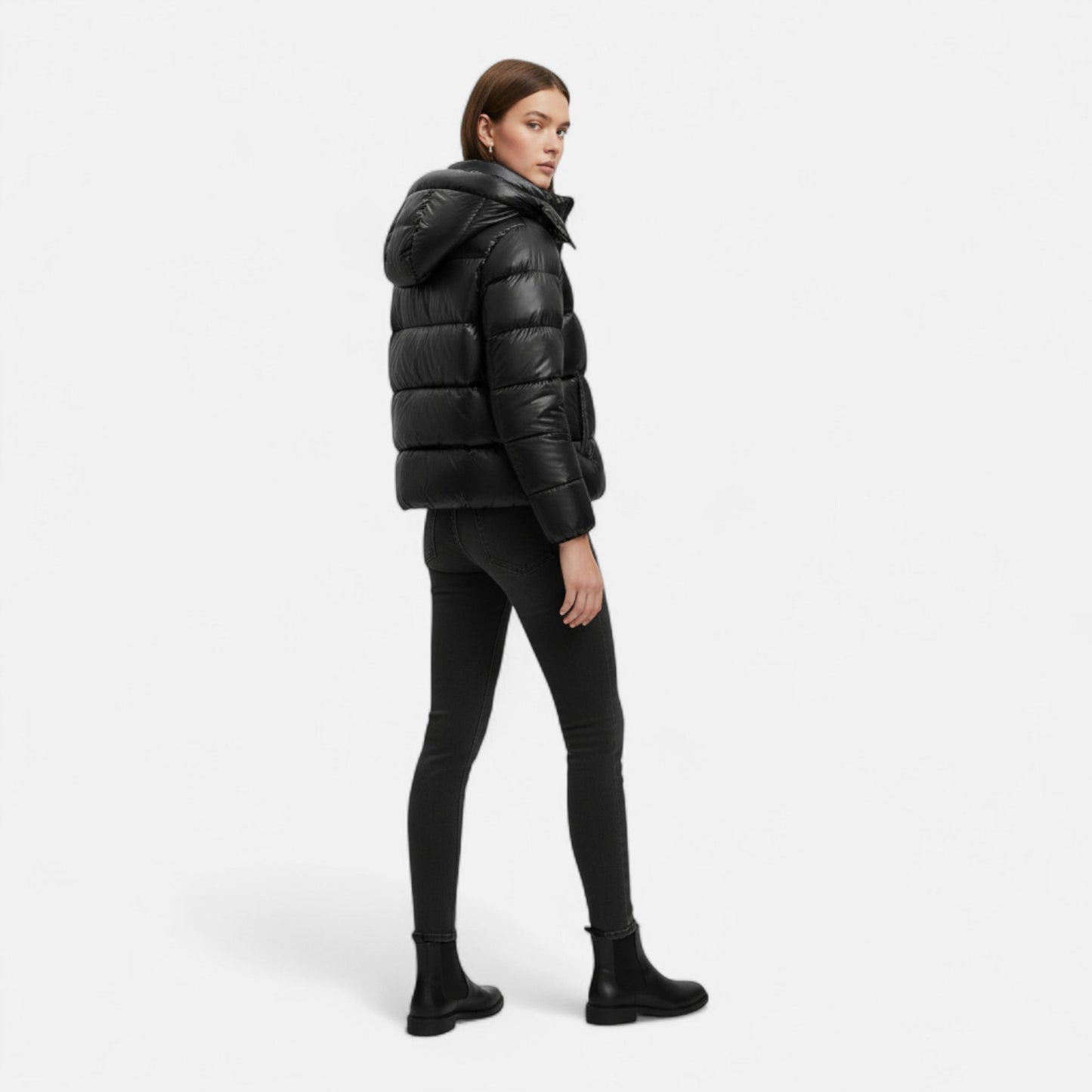 Slim elegant everyday puffer jacket for women -4