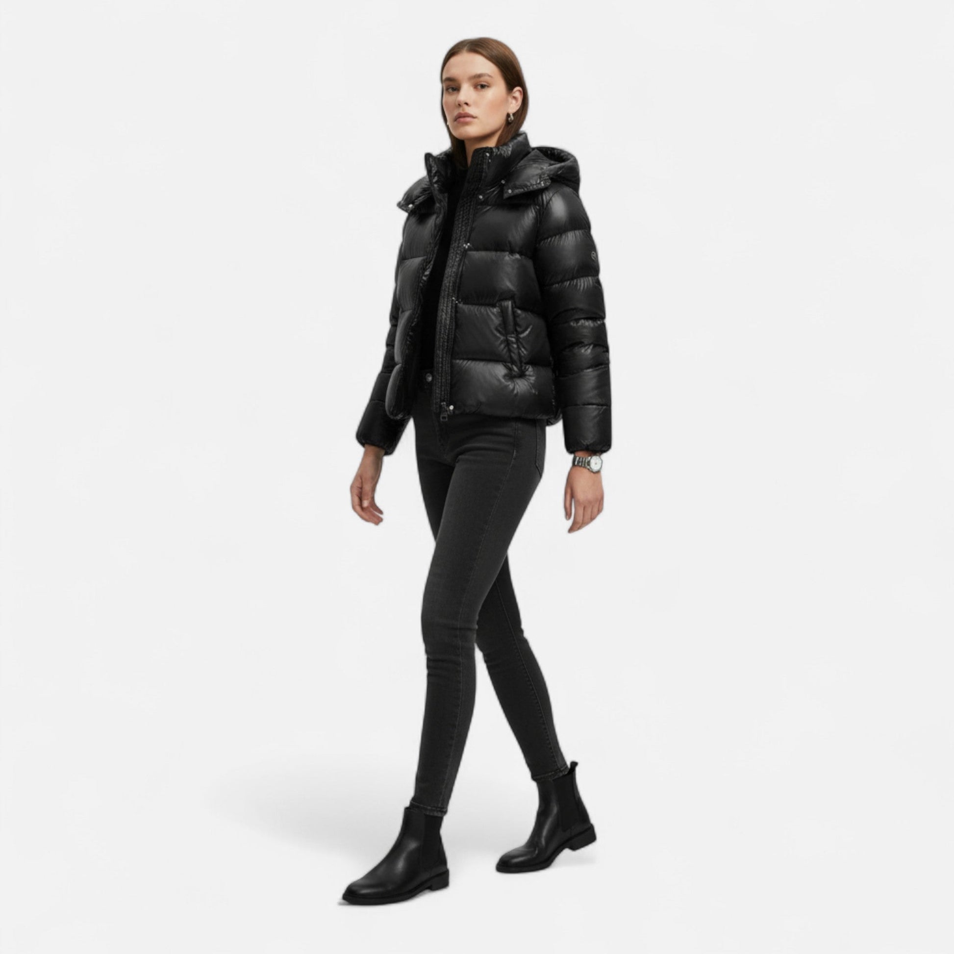 Slim elegant everyday puffer jacket for women -3