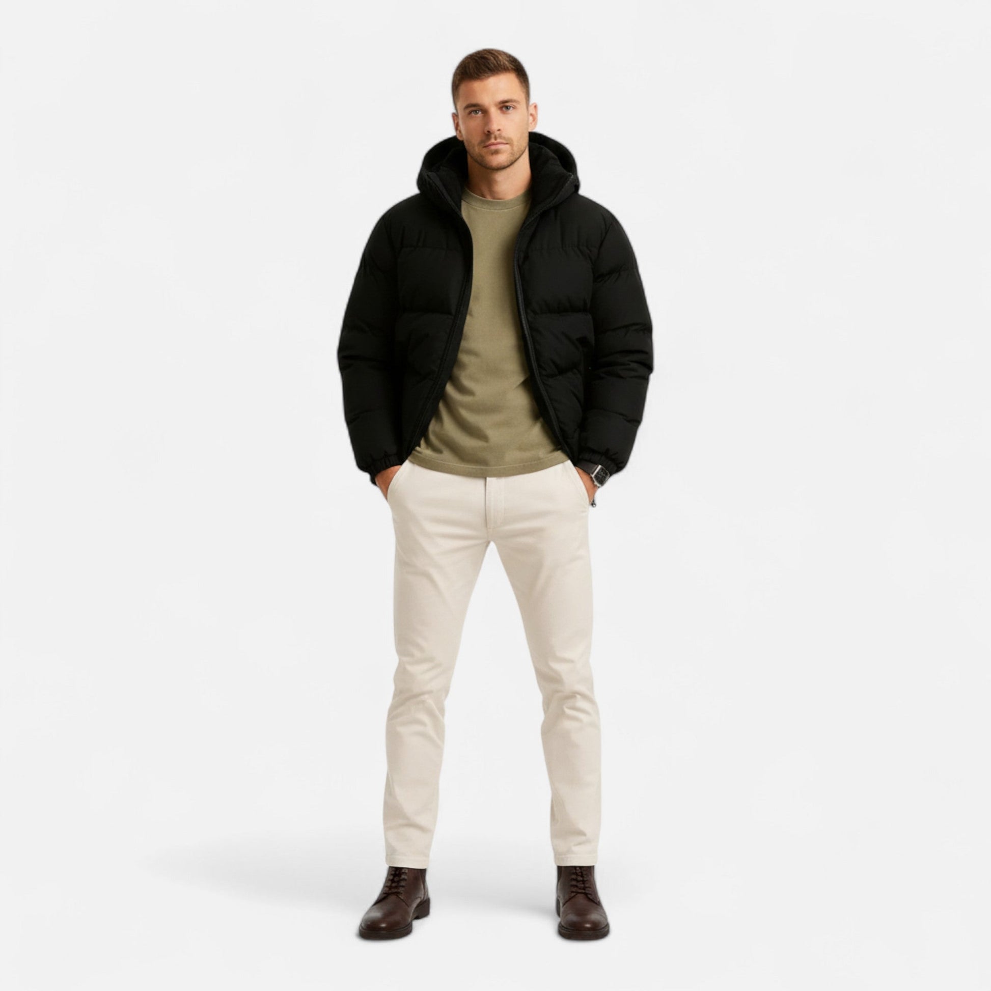 Lightweight hooded insulated puffer jacket for men -6